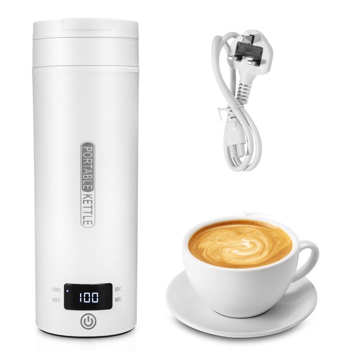 Bollitore elettrico da viaggio TTLIFE da 500 ml, 300 W - Portatile, in acciaio inox 316, bianco