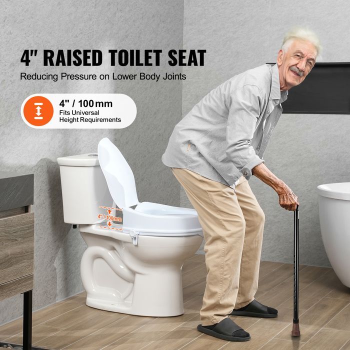 Rialzo per WC - Duoku - Altezza 10 cm - Portata massima 136 kg - Rialzo universale per WC - per anziani
