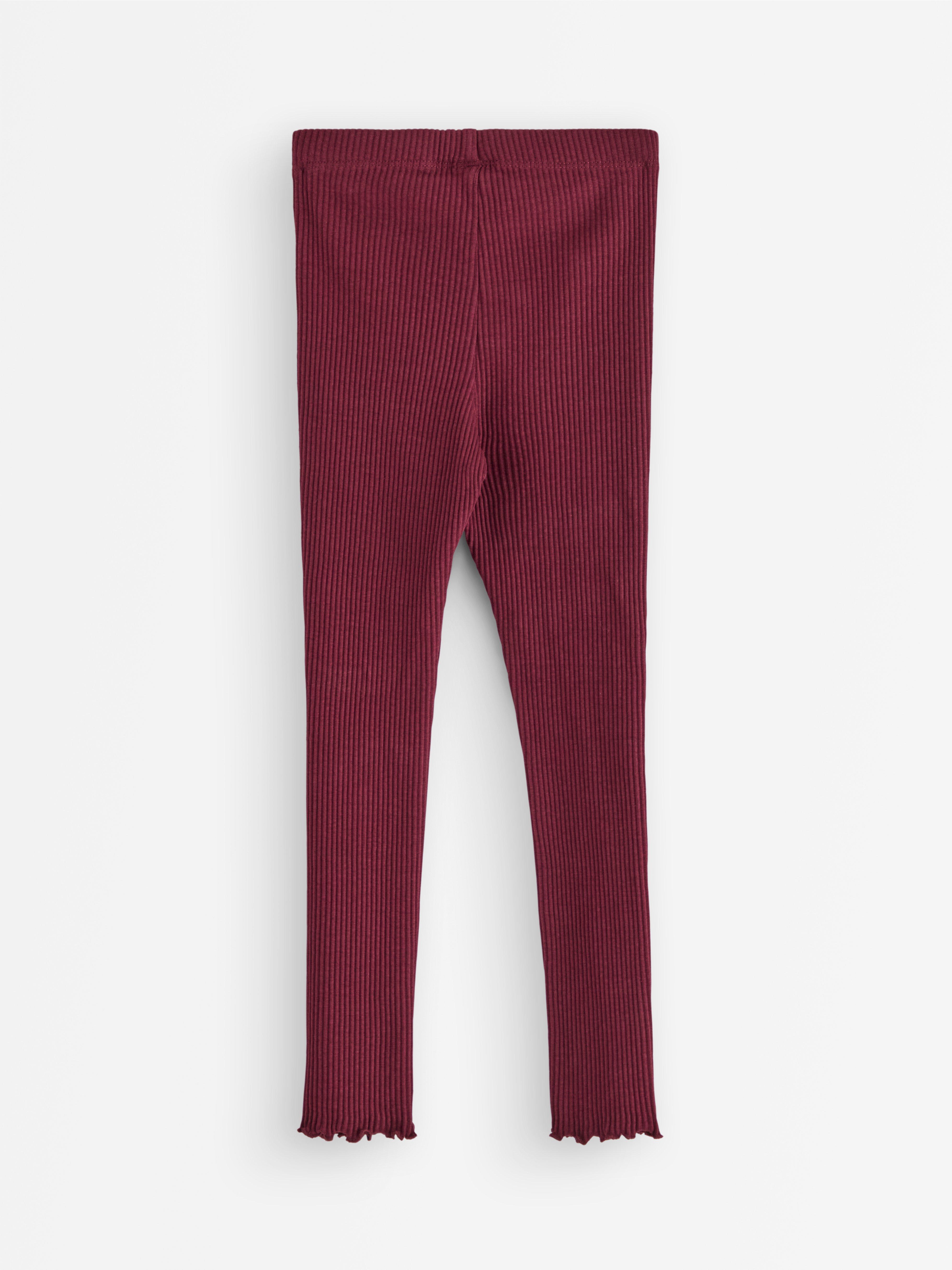 Žebrované legíny Dk dusty red