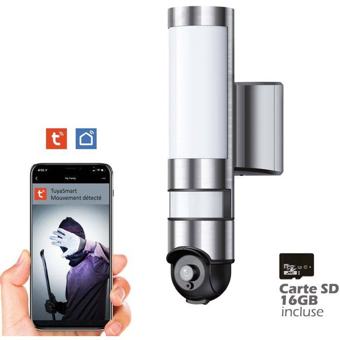 Buitencamera - KYF - Met wifi-verbinding - Draaibaar - Bedraad - 220V - 1600 lumen LED-verlichting