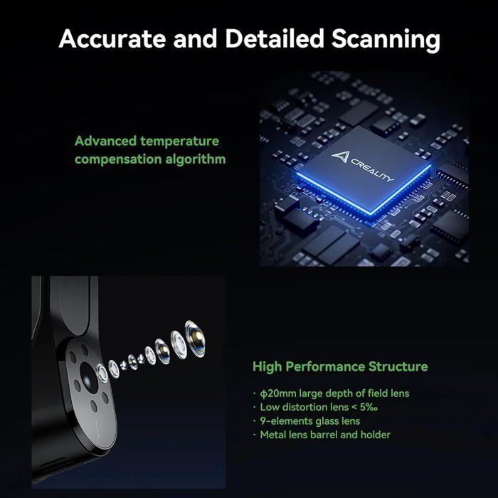 Scanner 3D - Creality - CR Scan Raptor - Précision 0,02 mm - Vitesse 60 fps - Anti-shake