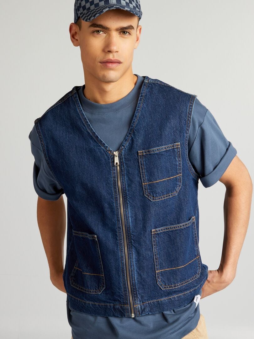 Chaqueta vaquera sin mangas - AZUL