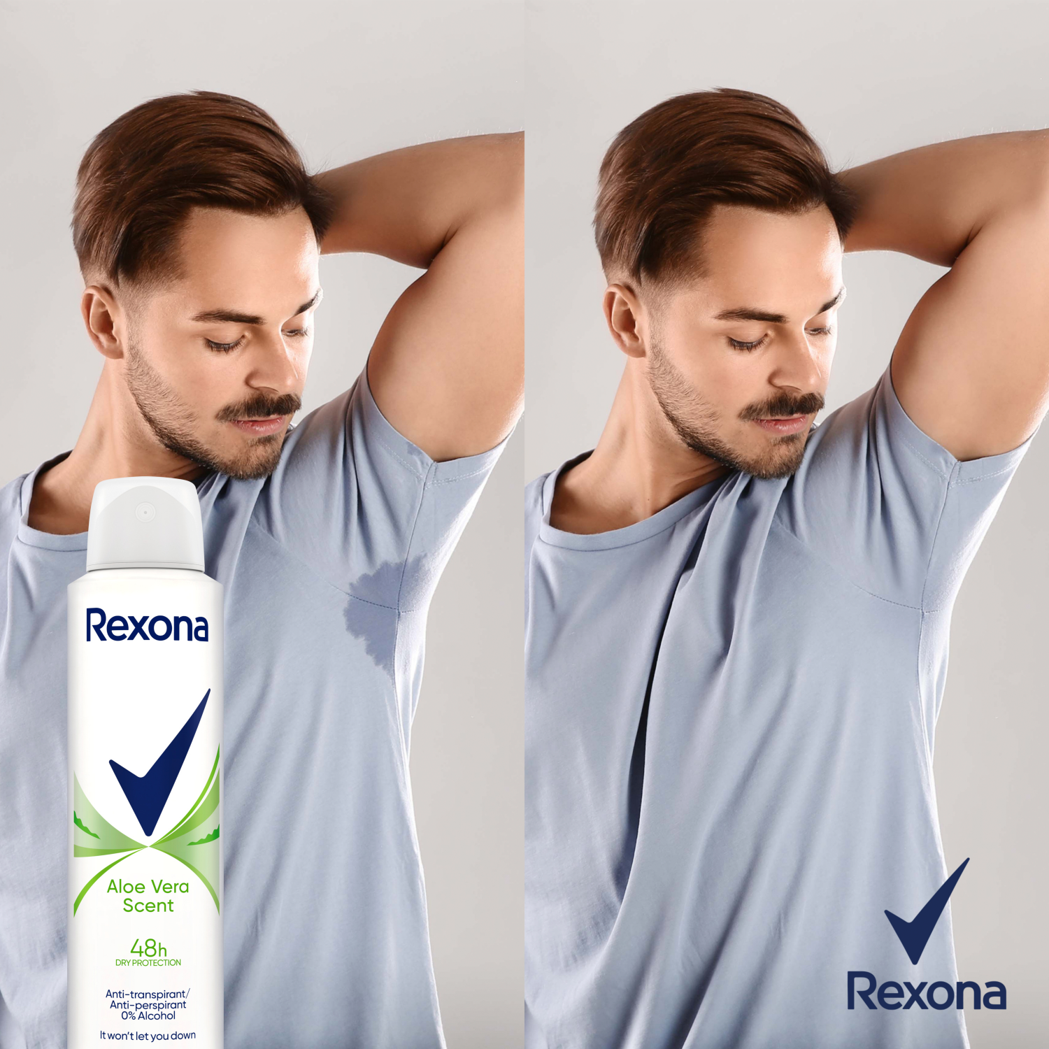 Desodorante antitranspirante en spray Rexona para mujer, 150 ml, con aloe.