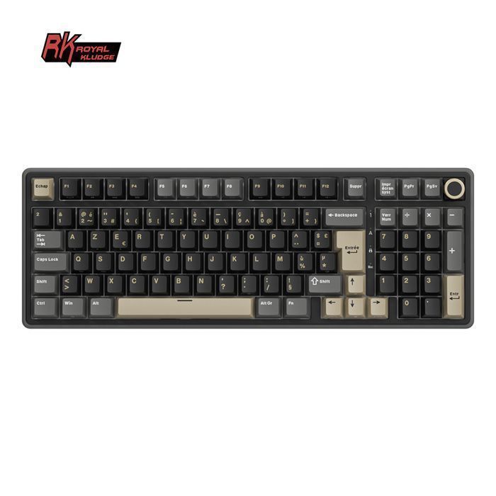 RK ROYAL KLUDGE R98 Pro Kabelgebundene mechanische Tastatur, 96% Gaming-Tastatur, AZERTY-Layout, RGB-Hintergrundbeleuchtung, PBT-Tastenkappen, Hot-Swap-fähige Creamy-Switches
