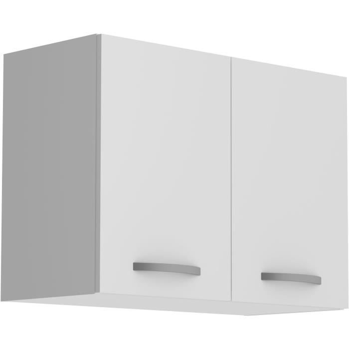 Mobiletto pensile OSLO a 2 ante - Bianco - L 80 x P 36 x H 58 cm