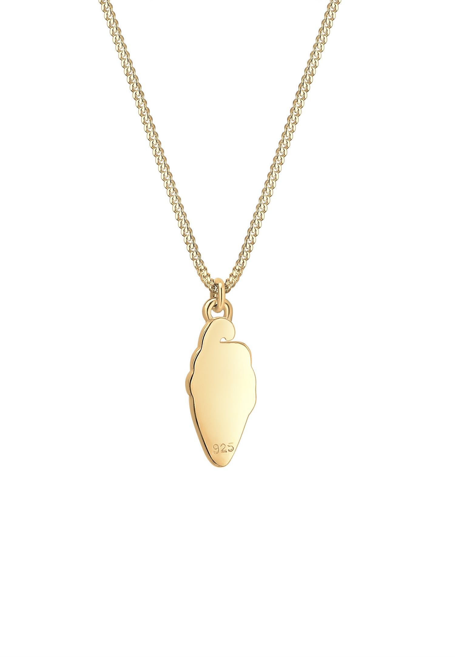 Elli Femme Pendentif Cornet à Glace Crème Émail - (925/1000) Argent