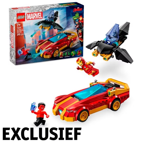 LEGO Super Heroes 76310 Iron Manov auto i Crna Pantera protiv Rodea Hulka