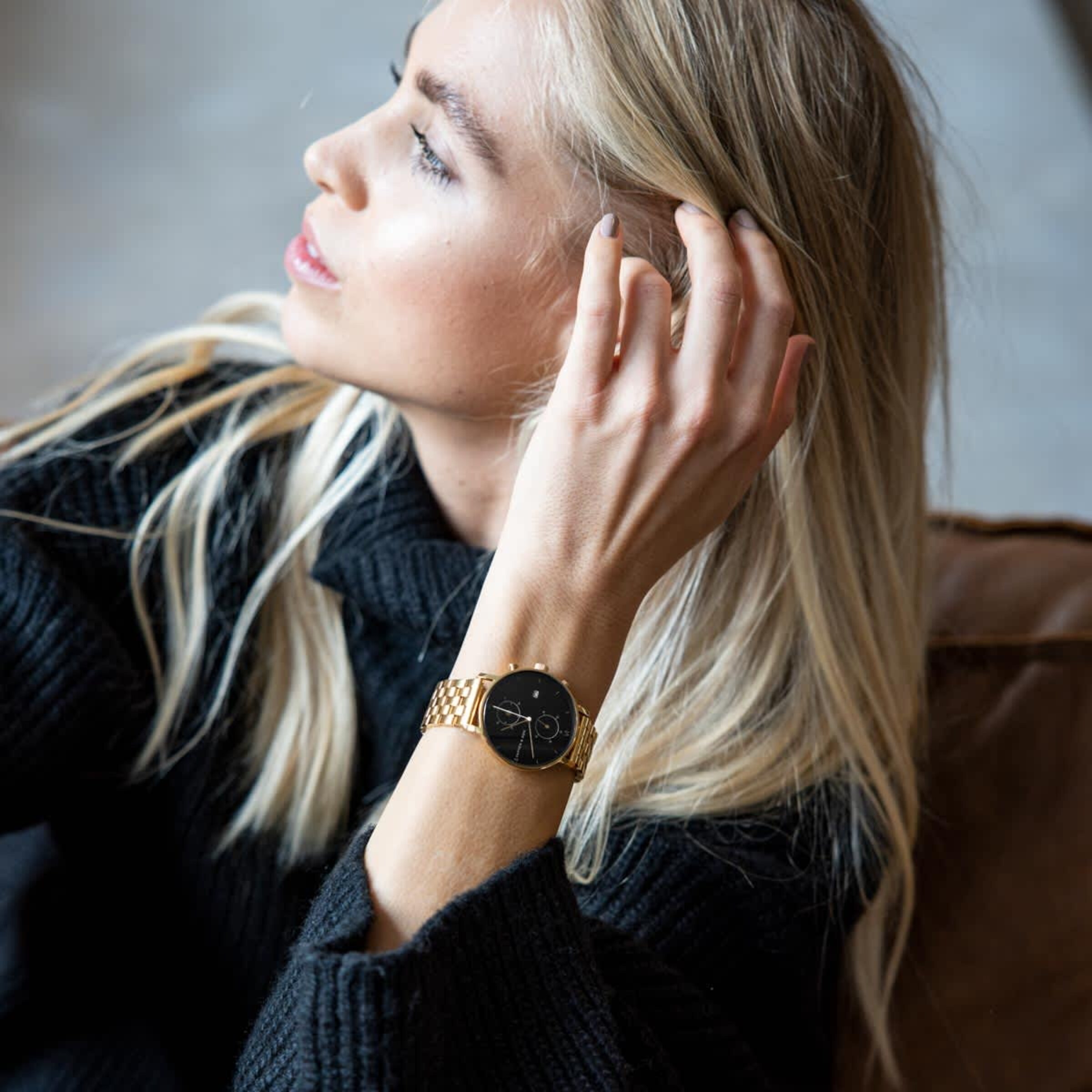 Chrono Small Or Acier Noir