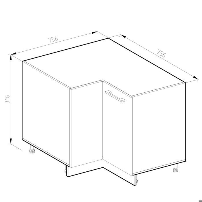 Mueble esquinero Vicco R-Line de 75,6 cm sin madera tratada a presión, color blanco Sonoma 29732