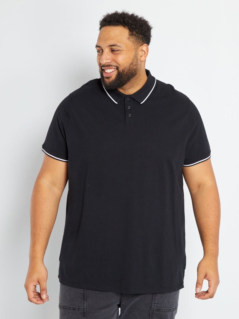 Polo de algodón - Negro