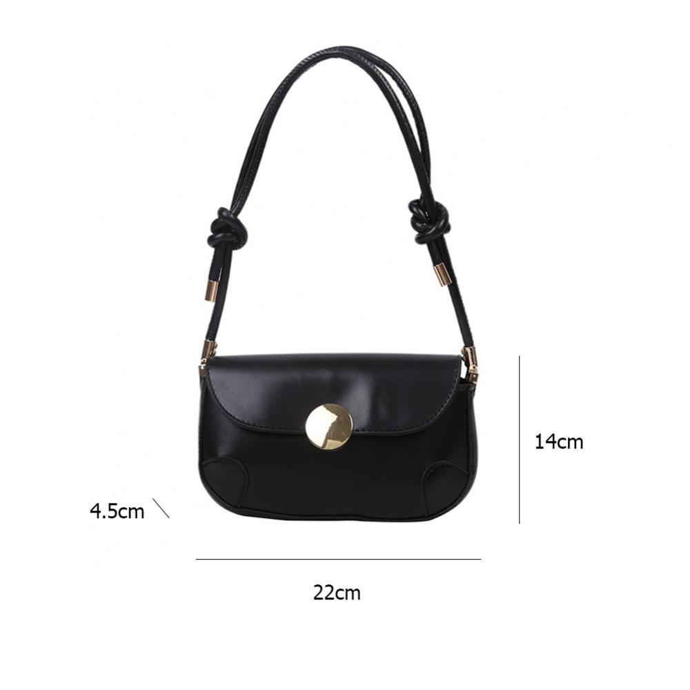 Sac bandoulière femme uni tendance, boucle ronde, nœud, style rétro, en cuir PU, pochette messager