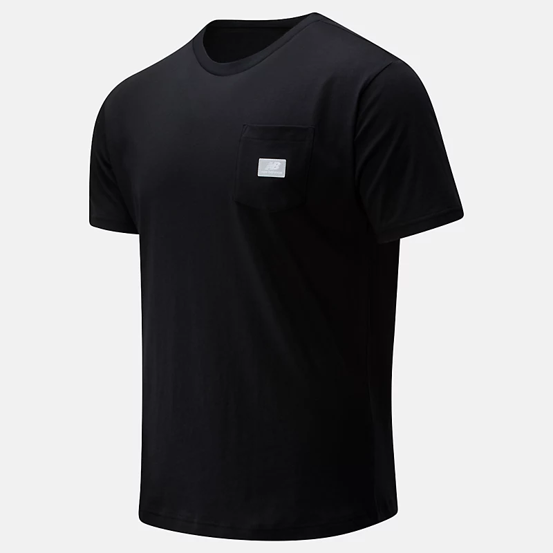 NB Athletics Herren-T-Shirt mit Tasche – SCHWARZ