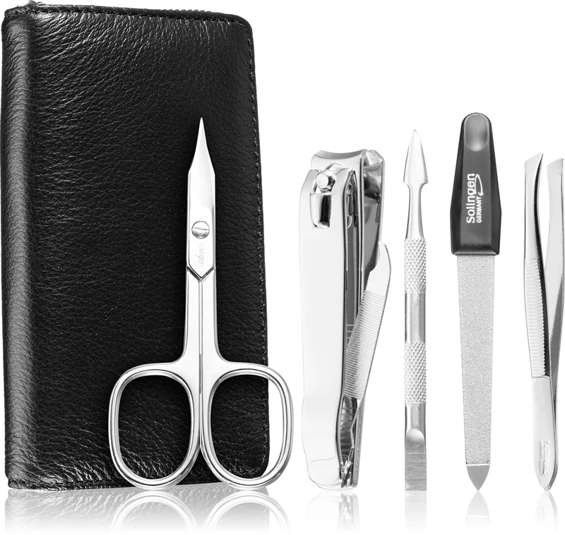 Conjunto de manicure DuKaS Premium Line Solingen 1693 + estojo de couro para homens
