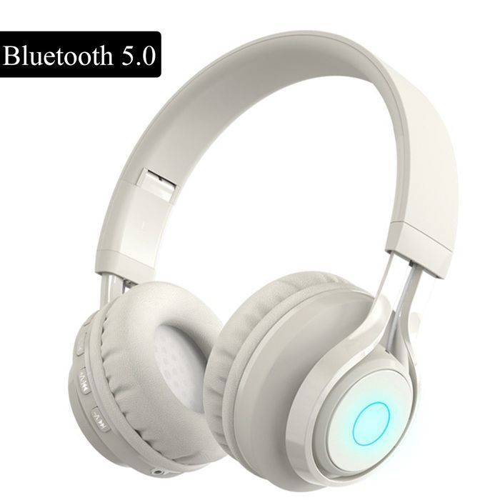 Auriculares infantiles - OKUMGGYJ - Bluetooth 5.0 - LED - 10 horas de autonomía - Limitador de volumen