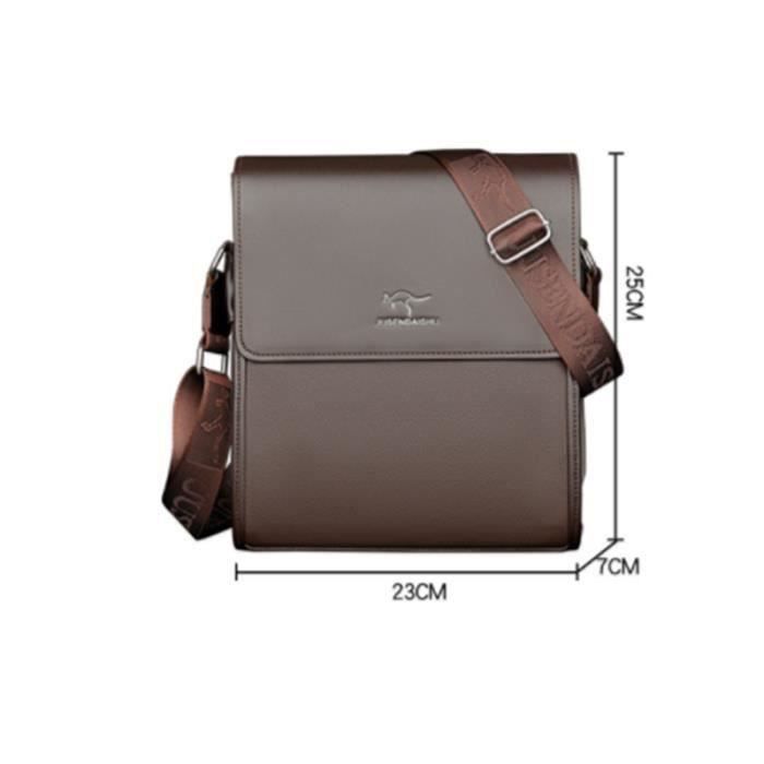 Bolso de hombro de piel para hombre - Negro - JAR1472
