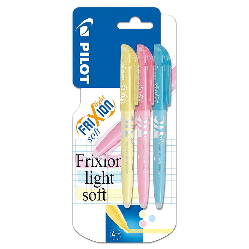 Pilot överstrykningspenna, 3-pack, Frixion light, mjuk