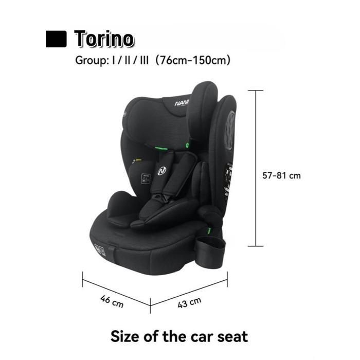 Siège auto enfant Nania  i-Size 76 -150 cm-Groupe 1/2/3 de 9 à 36 kg, 15 mois à 12 ans, Têtière ajustable- porte gobelet modulable