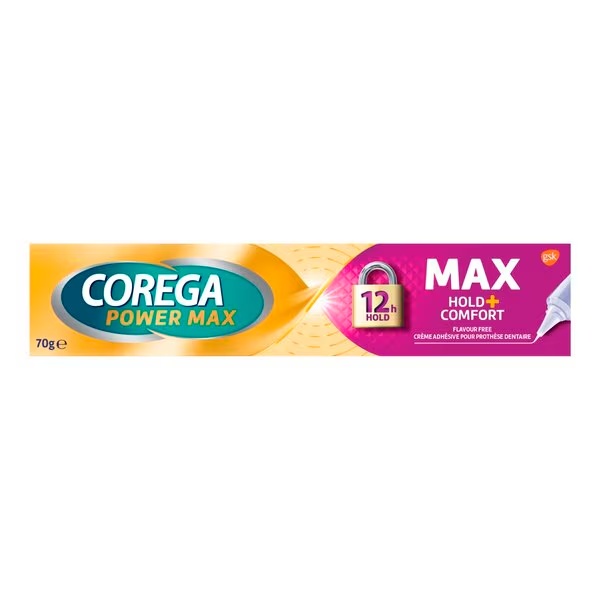 „Corega Power Max Hold + Comfort“ lipni pasta<br>Medicinos prietaisas - 70 g
