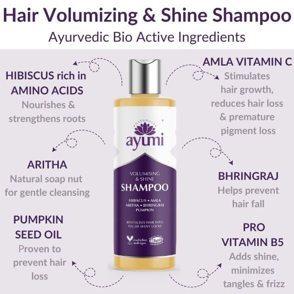 Shampoo Ayumi Naturals Curcuma e Ibisco 250 ml