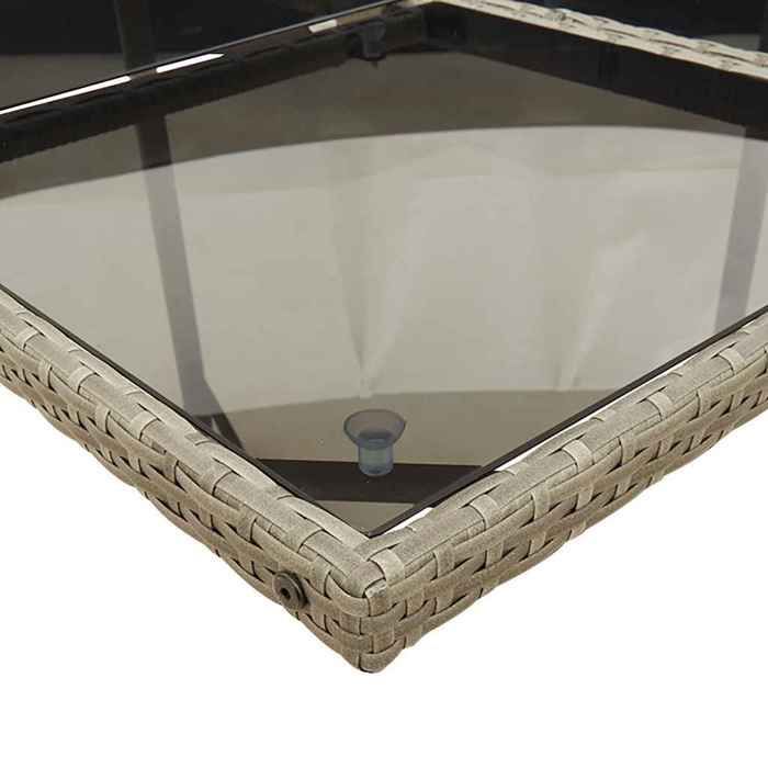 Conjunto de comedor de jardín de resina y mimbre - vidaXL - 13 piezas - Gris - Resistente a los rayos UV - 330x106x73 cm