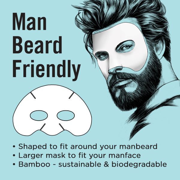 Fuss Free Naturals fuktighetsgivende ansiktsmaske for menn, skjeggete