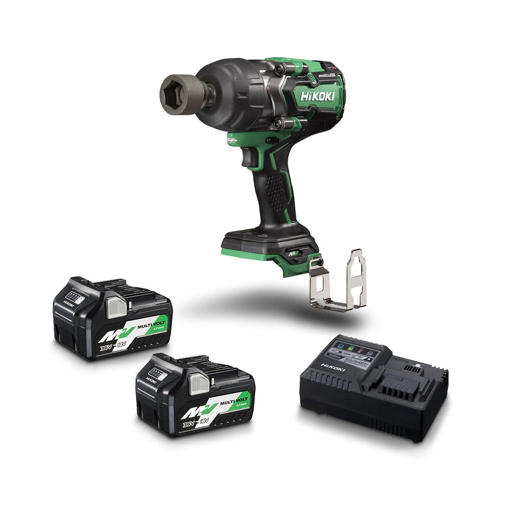 HIKOKI 36V Akku-Schlagschrauber-Set 12,7 mm 2 x 5,0/2,5 Ah WR36DG(HRZ)