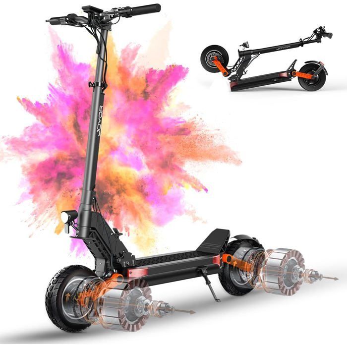 JOYOR S10-SZ - Patinete eléctrico - Dos motores de 1000 W*2, batería de 60 V y 18 Ah - Velocidad máxima: 60 km/h - Autonomía: 70 km - Color: Negro