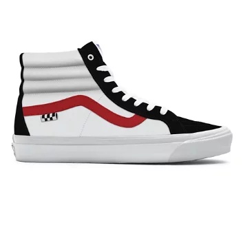 True White and Black Suede Skate Sk8-Hi Personalizzate