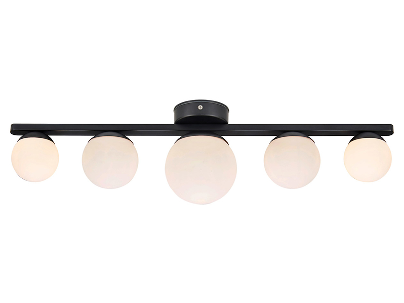 Plafon Pure LED 5-punktowa szklana biało-czarna