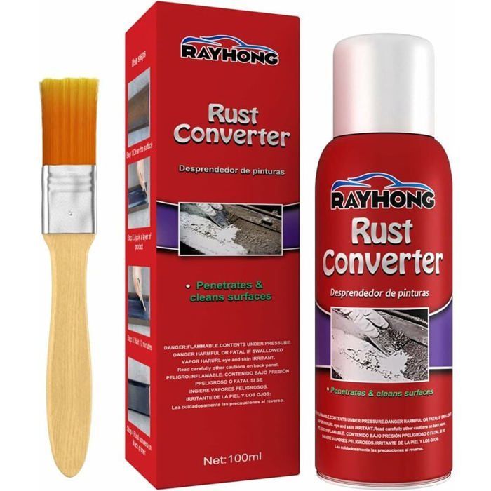 Eliminador de óxido multiusos, spray inhibidor de óxido, chasis de coche, eliminador de óxido, 100 ml, limpieza y mantenimiento.