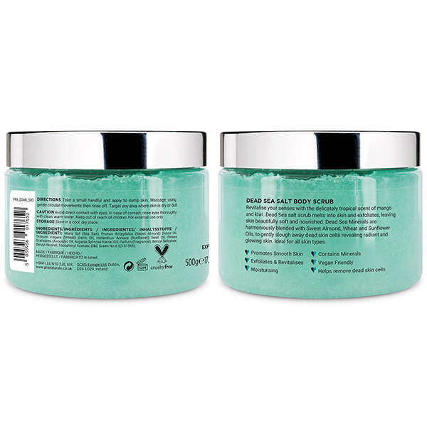 PraNaturals Scrub Corpo al Sale del Mar Morto 500g - Mango e Kiwi