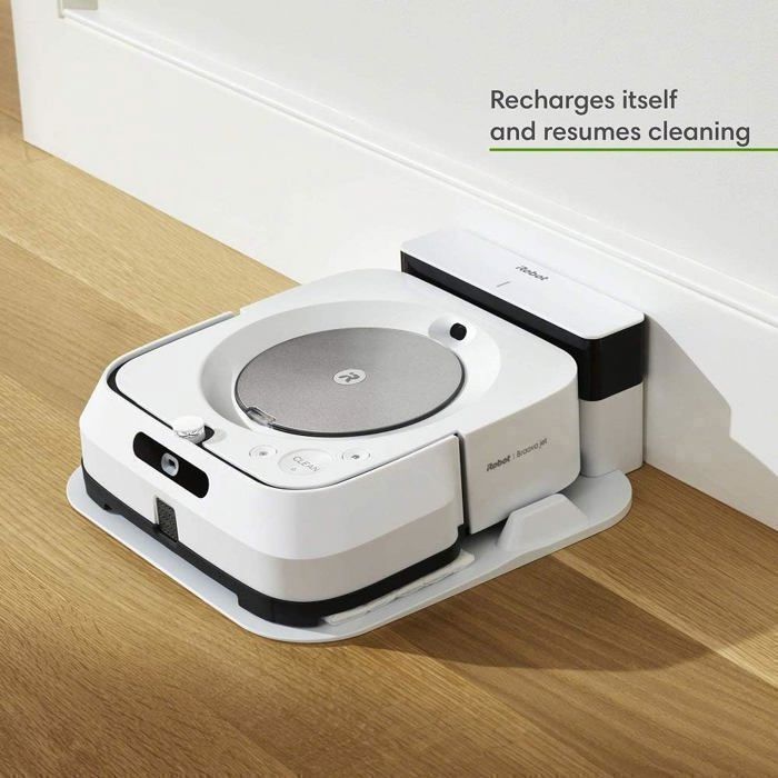 iRobot M613840 Robot Vacuum Cleaner, White - Wet/Dry Cleaning - Bagless - 0.6 Litre Dustbin Capacity