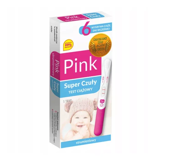 Hydrex super czuły strumieniowy test ciążowy HCG Pink 1 sztuka