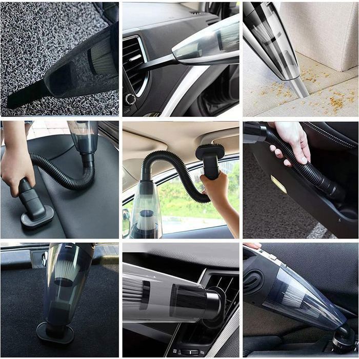 Aspirateur à Main,7000PA,Mini Aspirateur Voiture sans Fil, Aspirateur voiture USB Rechargeable, pour Maison Voiture Bureau