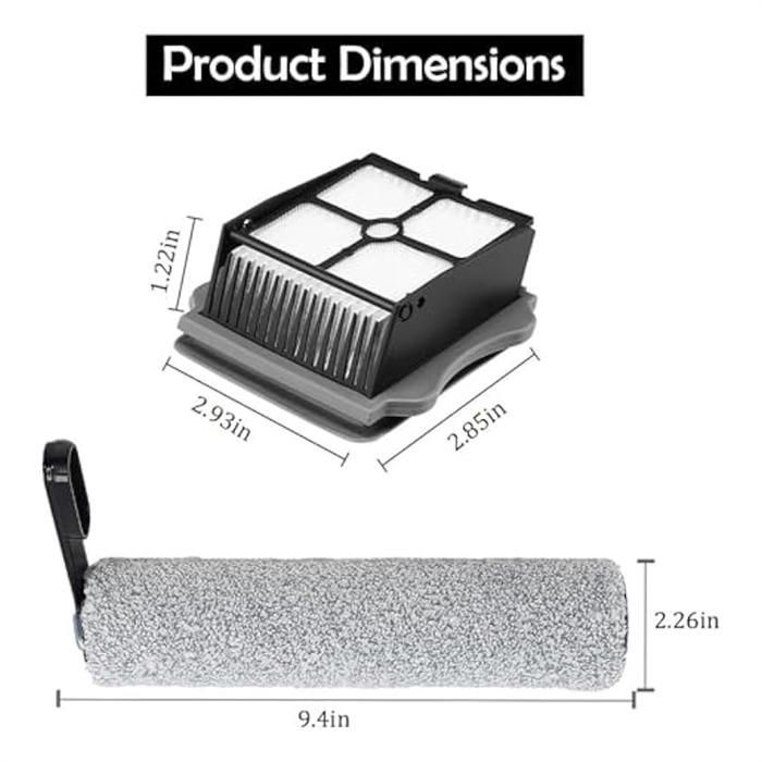 Repuestos para la aspiradora inalámbrica Tineco Floor ONE S5/Floor One S5 Pro 2: 3 cepillos giratorios, 3 filtros HEPA.