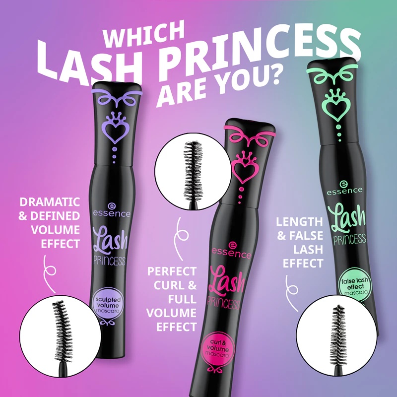 „Essence Lash Princess“ blakstienų tušas, suteikiantis apimties ir riestumo.