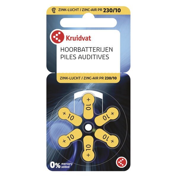 „Kruidvat PR230“ klausos aparato baterijos<br>Medicinos prietaisas - 6 vnt.