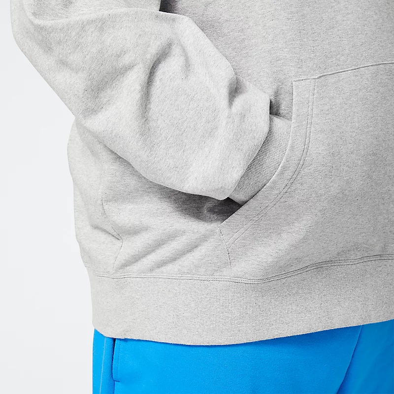 NB Essentials Stacked Logo Po Hoodies voor heren – Grijs, sportief