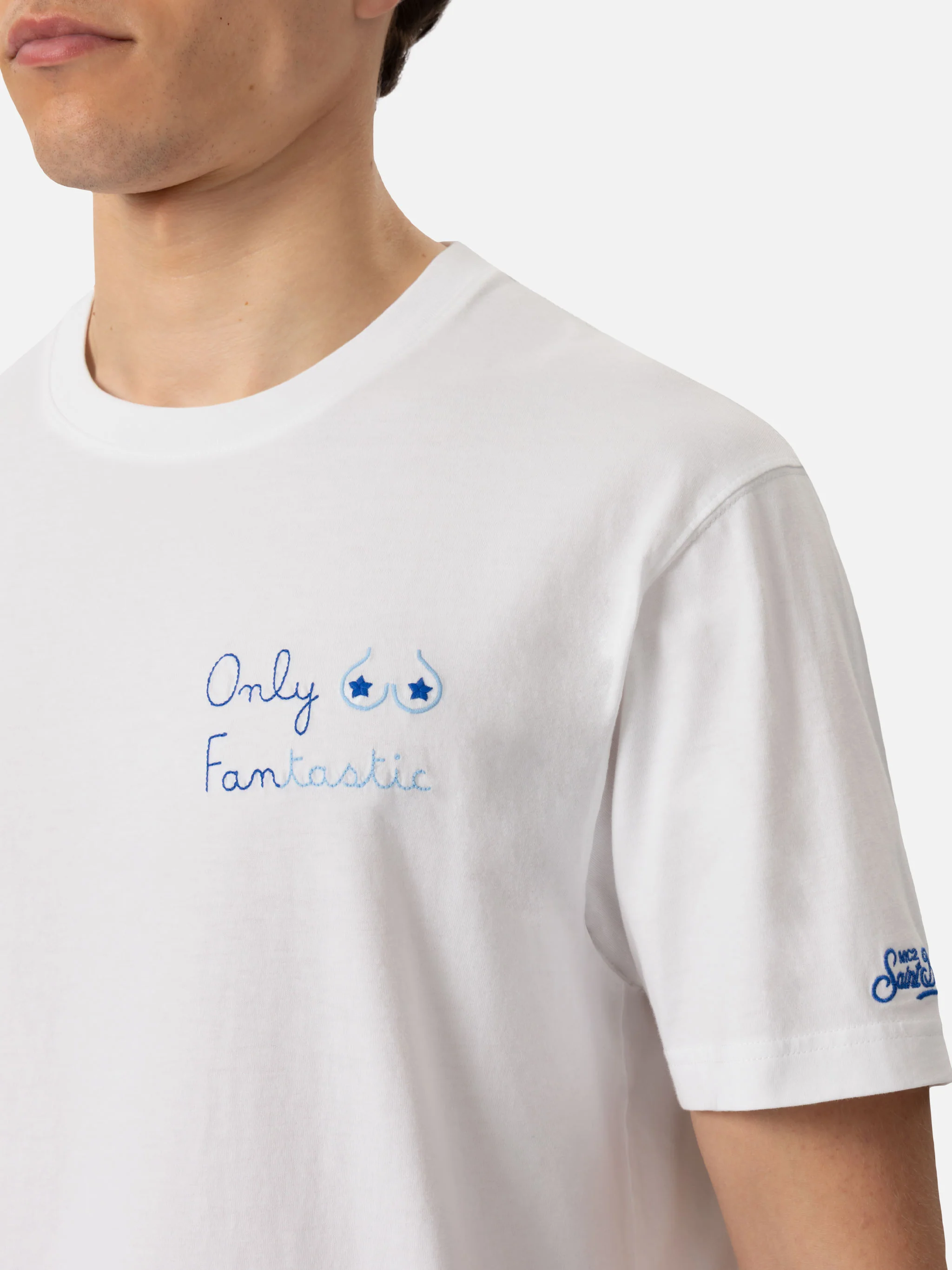 T-shirt Portofino in jersey di cotone classic fit con ricamo Only Fant