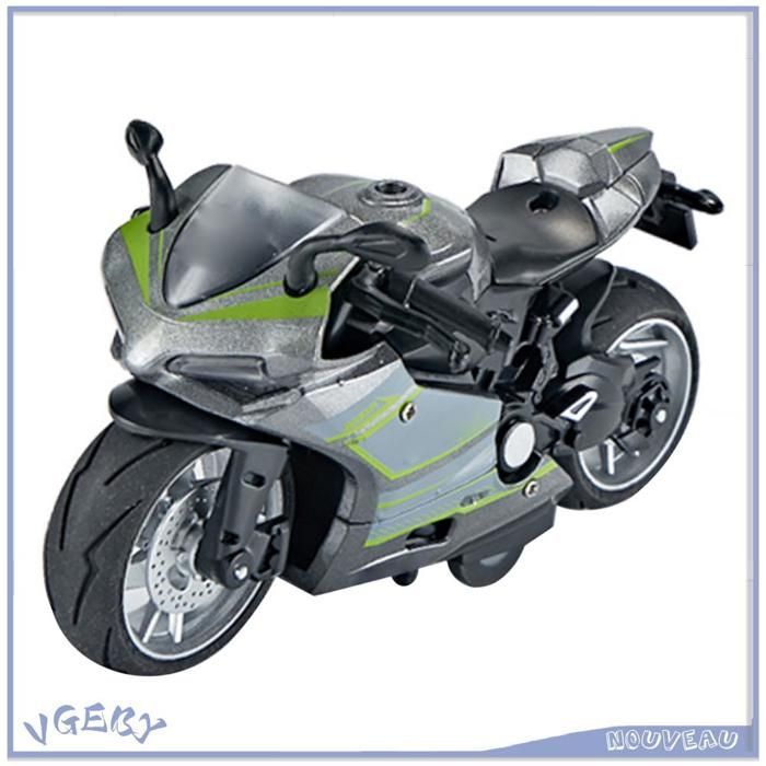 VGEBY Leksaksmotorcykelmodell, Skala 1:14 Legering Plast Dragbar Leksaksmotorcykel med Ljud och Leksaker, Röd och Silver
