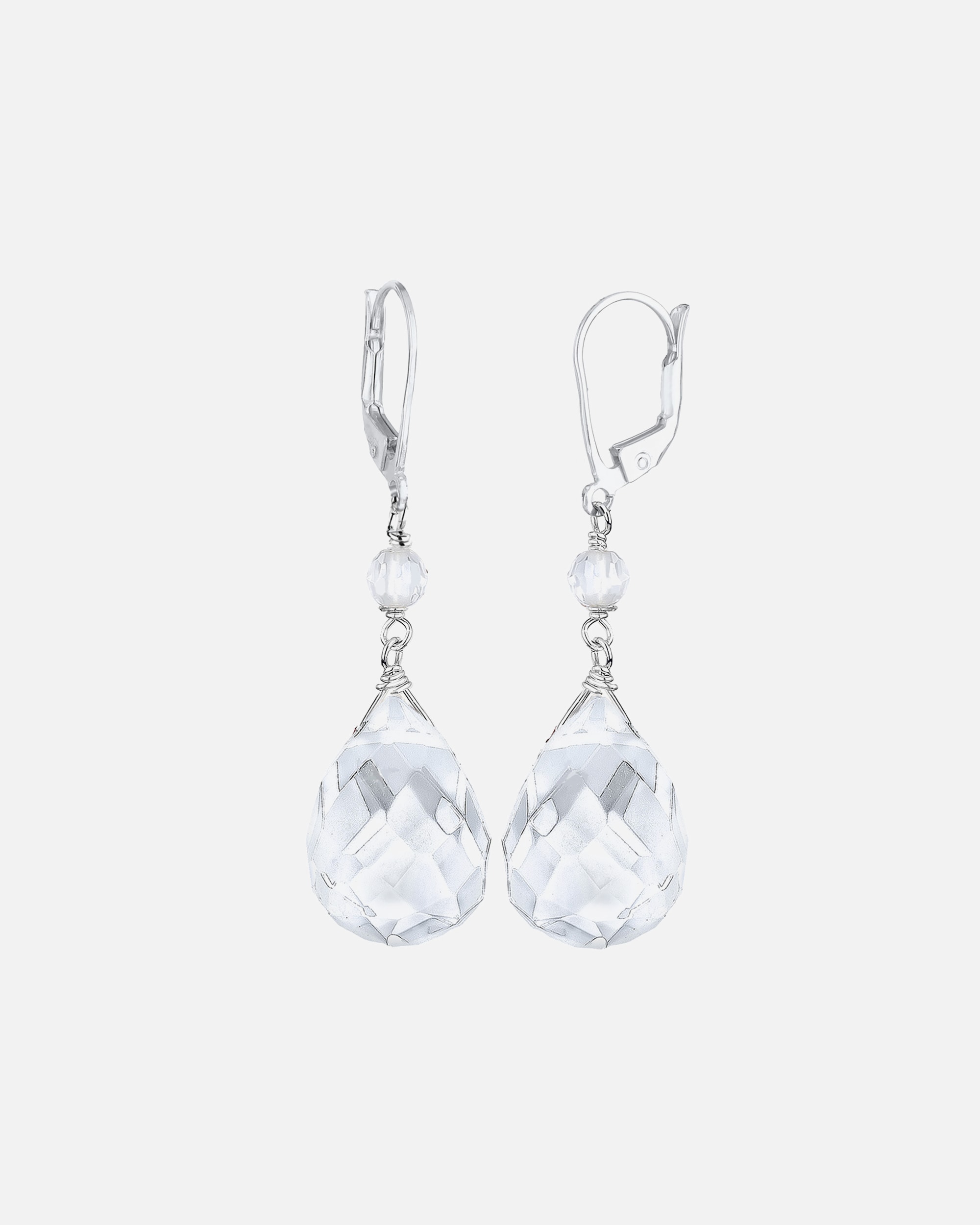 Elli Forme de Goutte Cristal de Roche Femme (925/1000) Argent