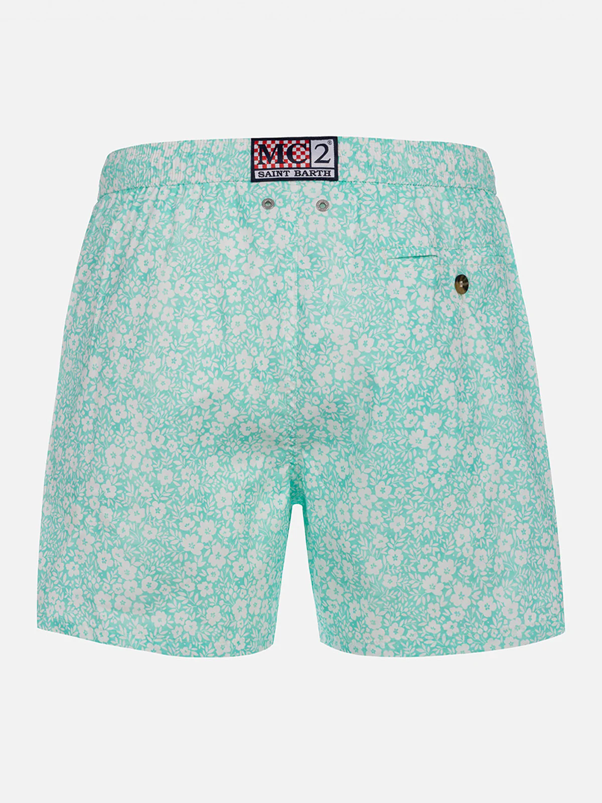 Klassiek comfortabel, licht elastisch badpak met bloemenprint.