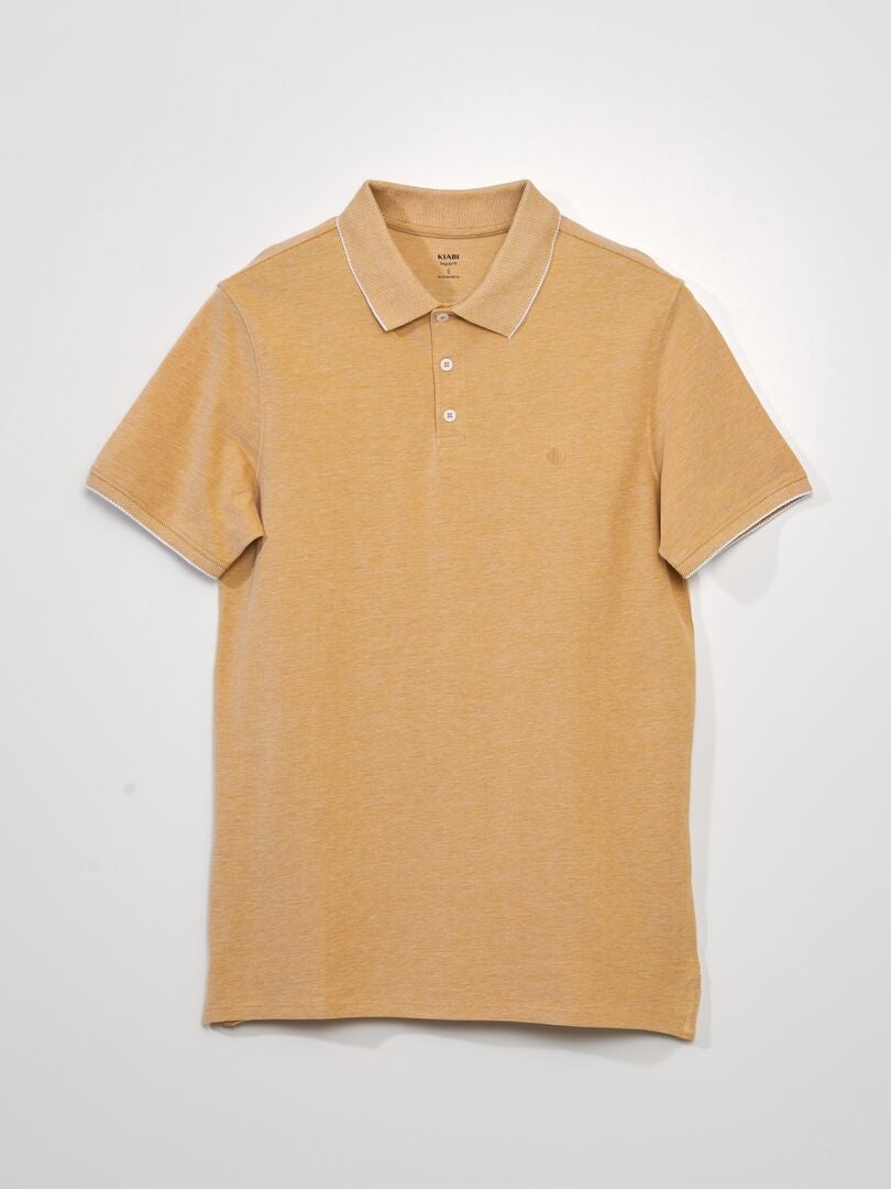 Polo de piqué de algodón - AMARILLO