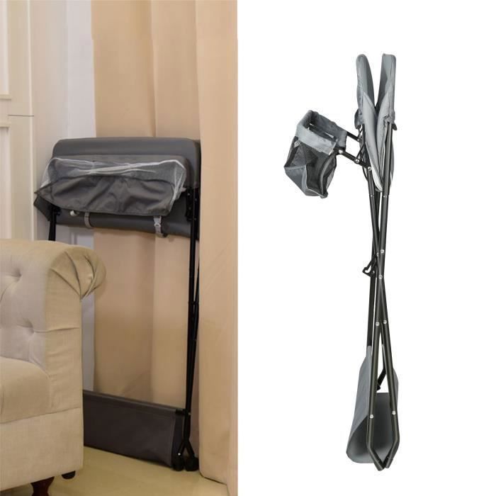 Table à langer Pliable pour bébé avec Roulettes, Sac de rangement - Hauteur réglable -Gris