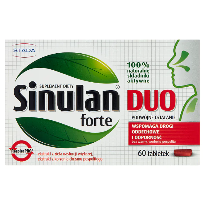Sinulan Duo Forte, Suplement diety wspomagający funkcjonowanie dróg oddechowych, Tabletki