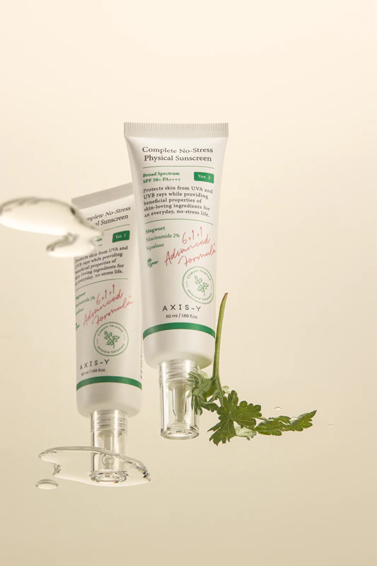 AXIS-Y 6+1+1 Fórmula Avançada Protetor Solar Físico Completo Sem Estresse Creme Facial Leve com Proteção FPS 50+