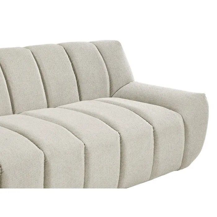 Sofá compacto de 4 lugares - CHARLES - Tecido bege creme - 230 x 98 x 78 cm