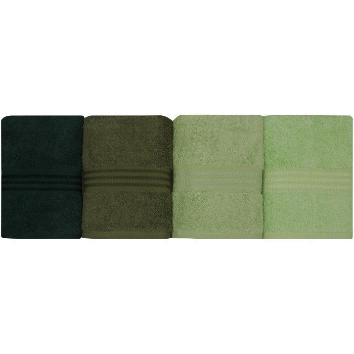 Juego de 4 toallas de mano - 50 x 90 cm - Verde
