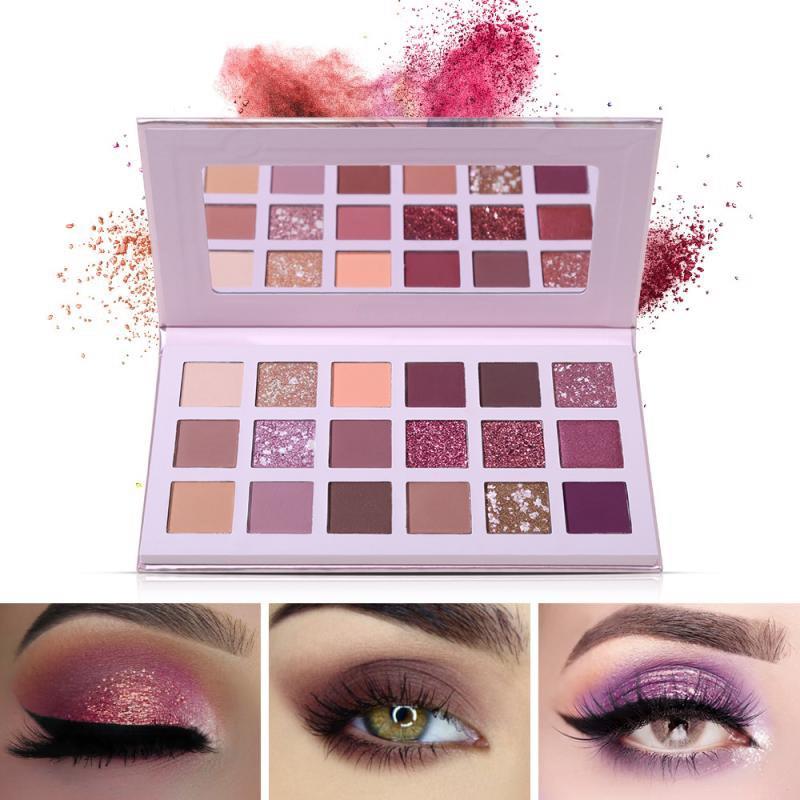 Palette di ombretti a 18 colori: opachi, scintillanti, glitterati, professionali, impermeabili e a lunga durata. Trucco occhi cosmetico TSLM1