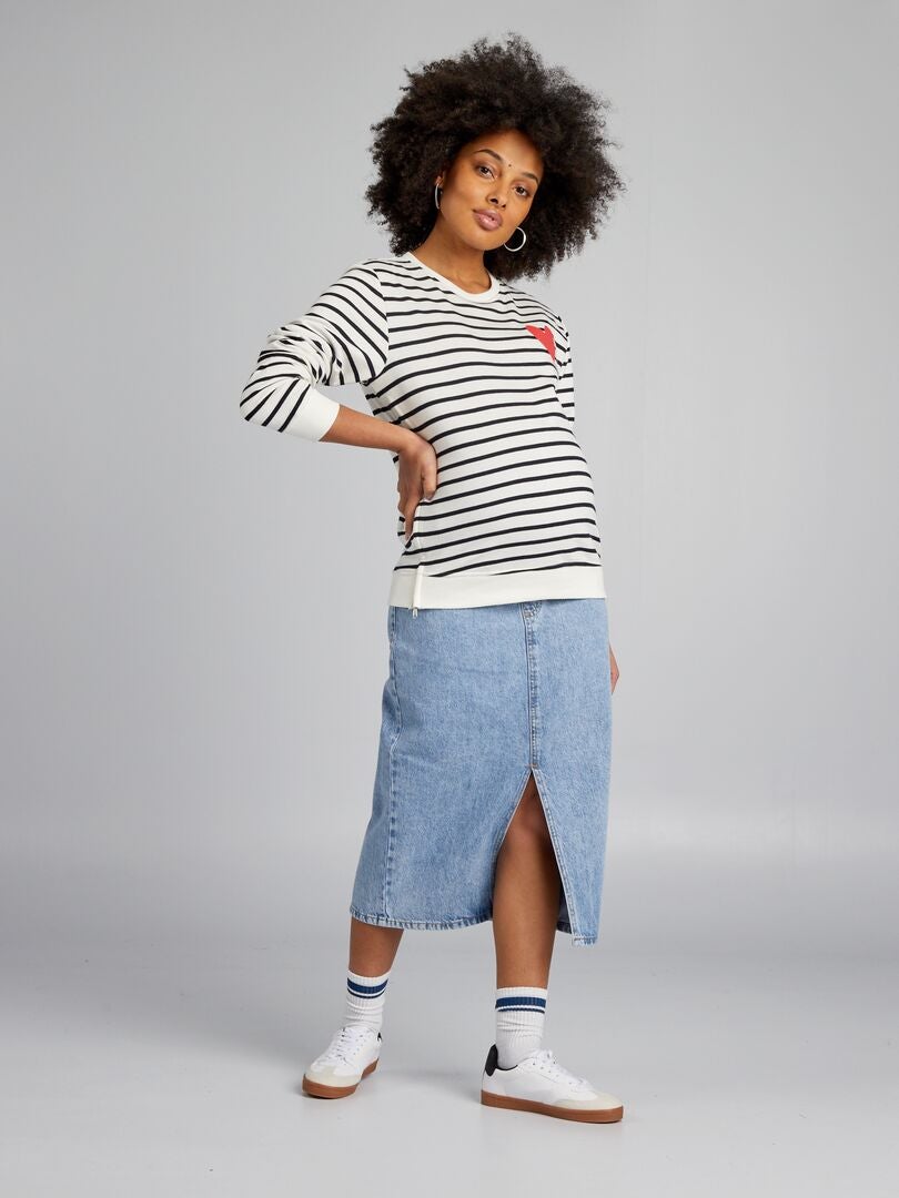 Verpleegkundig sweatshirt met zijopeningen - WIT